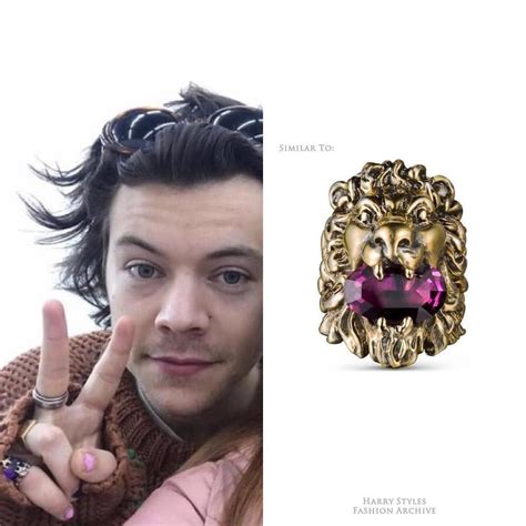 gucci lion ring with pearl|harry styles Gucci lion ring.